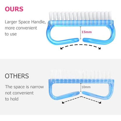 Larbois 4 Pcs Plastic Handle Scrubbing Brush - Eco Friendly Fingernail Brush with Soft Bristles for Hand, Toes, Nail, Home, Garden, Salon Use