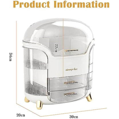 LZDMY Makeup Storage Organiser with Clear Lid, Skincare Organiser Drawers Beauty Holder Cosmetic Organisers for Bathroom, DressingTable Organisers Dustproof Waterproof