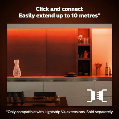 Philips Hue Lightstrip Plus v4 [2 m] White and Colour Ambiance Smart LED Lights Kit with Bluetooth, Smart Lighting Compatible with Alexa, Google Assistant and Apple HomeKit (Extendable)