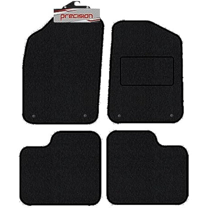 Precision 500 Logo On Black Car Mats For Fiat 500 2013-2020 Classic Silver Twist - SS Mats