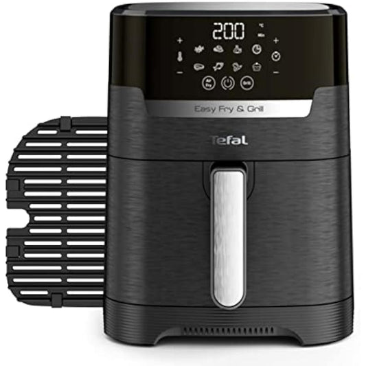 Tefal Easy Fry Precision 2-in-1 Digital Air Fryer and Grill 4.2 Litre Capacity 8 Programs inc Dehydrator Black EY5058, 1550W