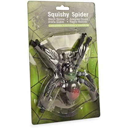 BOHS Rubber Jiggly Spider - Stretch & Squeeze - Realistic Big Soft Stretchy - Halloween Squishy Toy - Prank Bugs