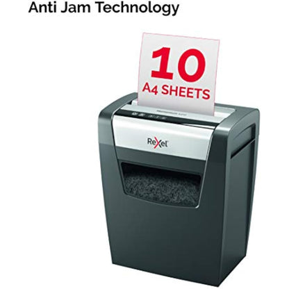 Rexel Momentum X410 Cross Cut Paper Shredder, Shreds 11-10 Sheets (70-80 gsm), 23 Litre Bin, Black, 2104571