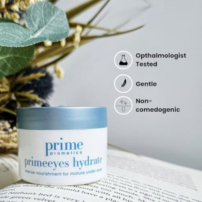 Prime Prometics PrimeEyes Hydrate Under Eye Cream for Mature Women – Hydrating Eye Cream for Dark Circles and Wrinkle Repair – Soft, Glowing & Healthy Under Eyes