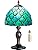 MIAOKE Stained Style Table Lamp, Vintage Table Lamp, Handcraft, Stained Glass Lampshade, Table Lamps for Bedroom, Bedroom, Study, Office (Green Pearl)