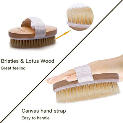 Shampoo Brush Bath Brush Kit Pack 2 of Hair Brush Silicon Scalp Massager and Dry Skin Body Brush Exfoliate Improve Blood Circulation for Daily Use or Gift