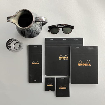 RHODIA 190009C - Stapled Notepad N°19 Black - A4+ - 80 Detachable Sheets - Plain White Clairefontaine Paper 80 g/m² - Coated Card Cover - Pack of 5 pads