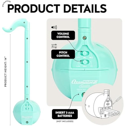Otamatone Regular Mint Japanese Electronic Musical Instrument, Portable Touch Sensitive Digital Music Instruments Synthesizer, Fun Kids Teens Adults Birthday Christmas Toy Song Game Stuff