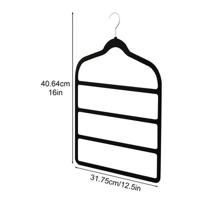 6 Pack Velvet Trouser Hangers, Space Saving Hangers for Clothes, Non-Slip Pants Hanger Jeans Hangers Multi Bar Clothes Hanger Closet Organizers