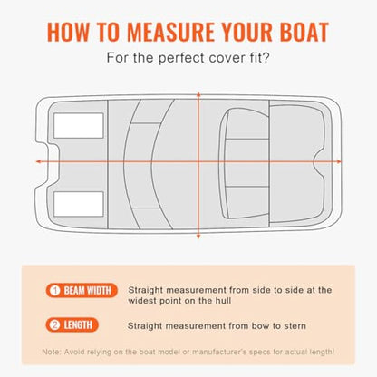 VEVOR Pontoon Boat Cover, 19'-20' Waterproof Trailerable Pontoon Cover, 800D Marine Grade PU Oxford Fabric, with Motor Cover, 16 Windproof Buckle Straps, Fits for 19'-20'L, Beam Width to 96", Grey