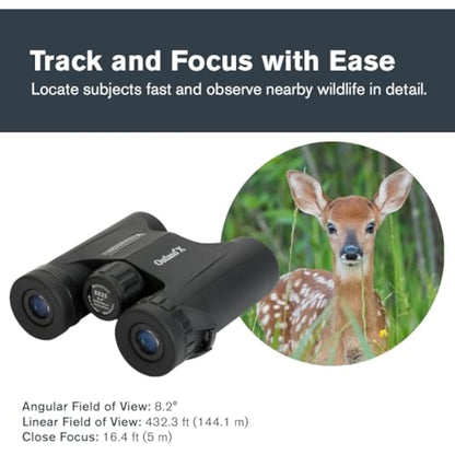 Celestron 71340 Outland X 8x25 Compact Roof Prism Binoculars, Black