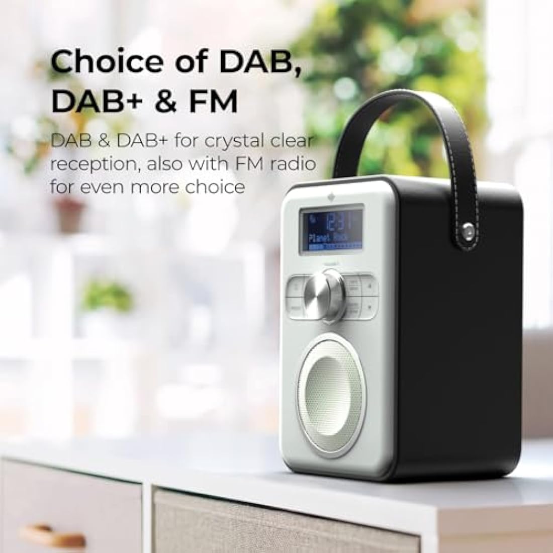 DAB Radio Portable, DAB/DAB Plus Radio, FM Radio, Portable Bluetooth Speaker, Digital Radio with USB Charging for 10 Hours Playback, Bluetooth Stereo Speakers, Rechargeable