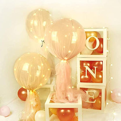 First 1st Birthday Decorations for Boys, 3Pcs White ONE Balloon Boxes with ONE Letter, One Boxes for 1st Birthday Backdrop, Balloon Blocks for First Birth Decorations, One Year Old Party Supplies