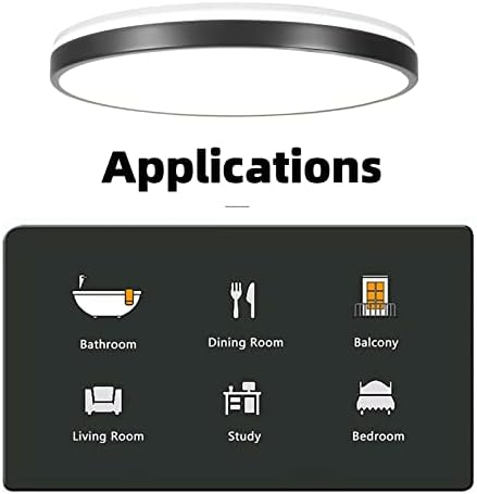 Horevo 24W Bluetooth Ceiling Light with Speaker 12inch, Music LED Ceiling Light with Black Bezel and Remote Control, Dimmable RGB Colour Changing for Kids Room Bathroom (Black)