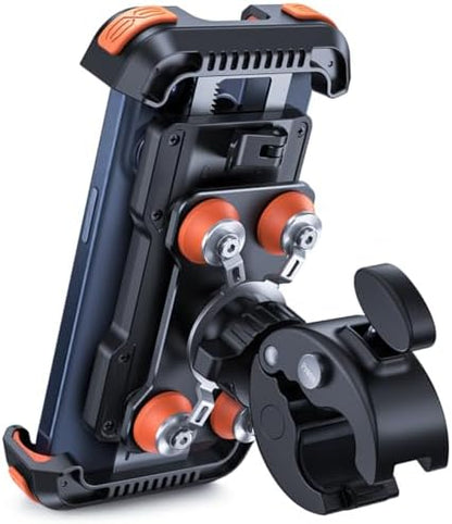 Lamicall Motorbike Phone Holder [Dual Anti-Shock] - 2025 Motorcycle Phone Mount, Universal Bike Phone Holder for iPhone 16 15 14 13 12 Pro Max Plus Mini, Samsung S23, 4.7-6.7" Phone - Orange