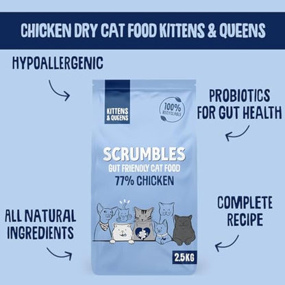 Scrumbles Complete Dry Kitten Food, Gluten Free Recipe, 750g,package may vary