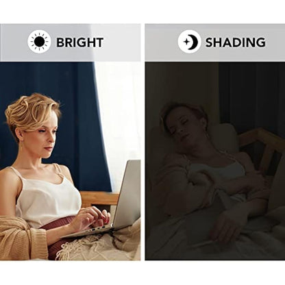 Deconovo Solid Thermal Insulated Curtains Eyelet Blackout Curtains for Bedroom 46 x 90 Inch Navy Blue 1 Pair