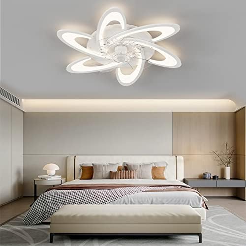 Bossen Ceiling Fan with Light, Φ67cm, 70W Quiet Modern Led Ceiling Light Fan Light with Remote Control and APP Dimmable 6 Lights for Living Room Bedroom Dining Room Ceiling Fans with Lamps (White)