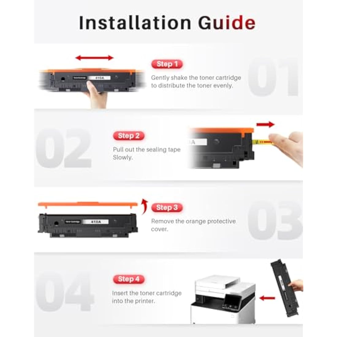 Halloya 410A Compatible Toner Cartridges Replacement for HP CF410A 410X CF410X for Color LaserJet Pro M477fdw M477fnw M477fdn M452nw M377dw M452dn M452dw M477dw M477nw (2BK)