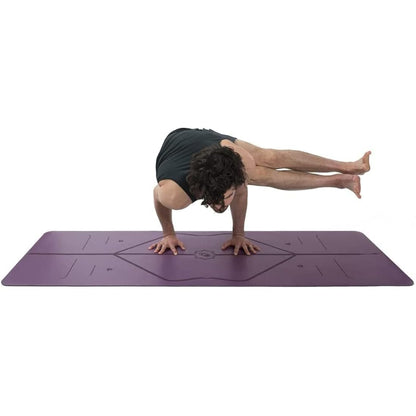 Liforme Original Yoga Mat – Free Yoga Bag Included - Patented Alignment System, Warrior-like Grip, Non-slip, Eco-friendly and Biodegradable, sweat-resistant, long, wide, 4.2mm thick mat for comfort