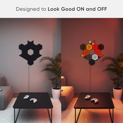 nanoleaf Shapes Ultra Black Mini Triangle Expansion Pack, 10 Additional Smart Light Mini Panels LED RGBW - Modular Wi-Fi Colour Changing Wall Lights, Works with Alexa Google Assistant Apple Homekit