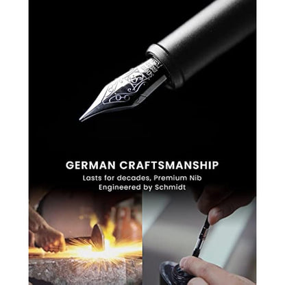 novium Hoverpen 3.0 Future Edition - Men's Luxury Pen, Fine Nib, Unique High-Tech Space Inspired Design, Futuristic Aesthetic, Free Spinning Executive Pen (Frost Silver)