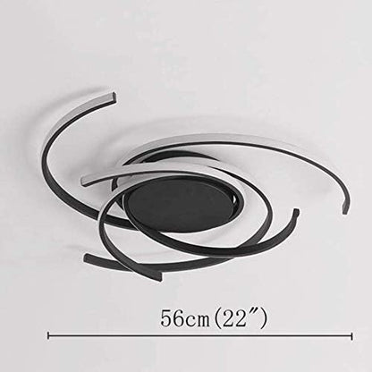 Modern LED Dimmable Ceiling Light with Remote Control Kitchen Island Lamp Dining Table Creative Spiral Flower Shape Design Metal Acrylic Ceiling Chandelier Lighting for Living Room Bedroo...