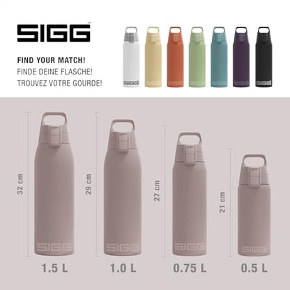 SIGG - Insulated Water Bottle - Shield Therm One - Suitable for Carbonated Beverages - Leakproof - Dishwasher Safe - BPA Free - 90% Recycled Stainless Steel - 0,5L / 0,75L / 1L