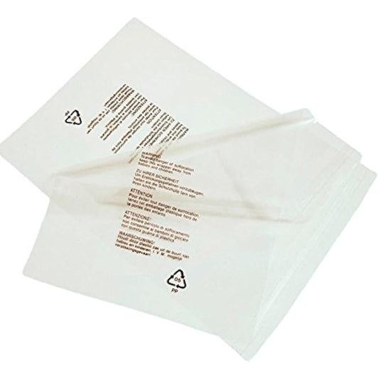 100 Clear Plastic SELF Seal Garment Clothing Bags with Safety Warning RESEALABLE Peel & Seal Polypropylene Clothes T-Shirt Shirt Display Postal Packing Postage Sacks MAILERS SABCO (10" x 14")