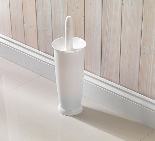 Addis Closed Toilet Brush Set, Plastic, White, 12.5 x 12.5 x 39 cm, 510284