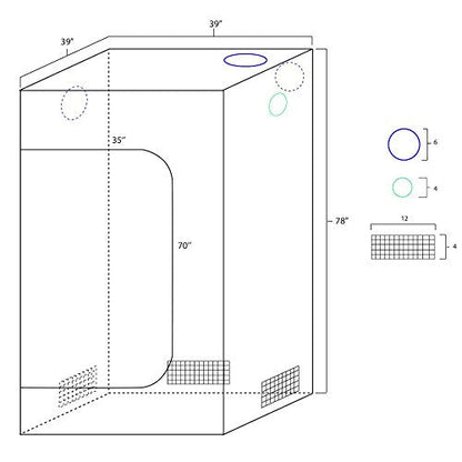 iPower Mylar Hydroponic Water-Resistant Grow Tent with Observation Window and Removable Floor Tray, Tool Bag for Indoor Plant Seedling, Propagation,