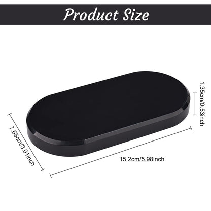 FINGERINSPIRE Acrylic Oval Beveled Display Base 15x7.6x1.4cm (LxWxH) Black Acrylic Jewelry Display Stand for Home Decor Showing Photography Props