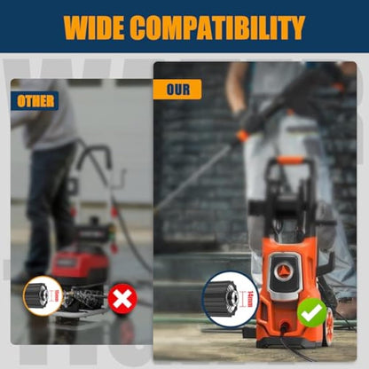 OHAYORI High Pressure Washer Hose 15M/50FT, M22 Replacement Power Washer Hose, Flexible Jet Wash Extension H ose with M22 Male Thread Connector for Pressure W asher with M 22 14mm Thread,18Mpa/2610PSI