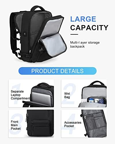 Vacuum Travel Backpack for Women, Cabin Bags 40x20x25 for Ryanair, Travel Hand Luggage Backpack Carry-ons Bag with Vacuum Compression