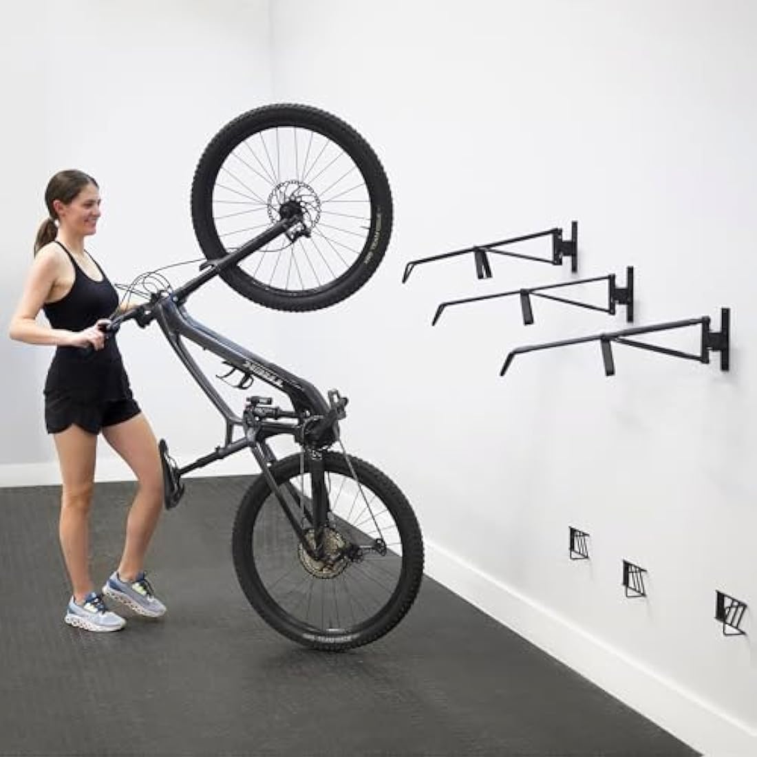 StoreYourBoard SwivelStow Road & Gravel Bike Storage 2 Pack – Heavy Duty Bike Hanger, No-Lift Bike Wall Mount for Garage Bike Storage, Holds 70 lbs, Patent-Pending