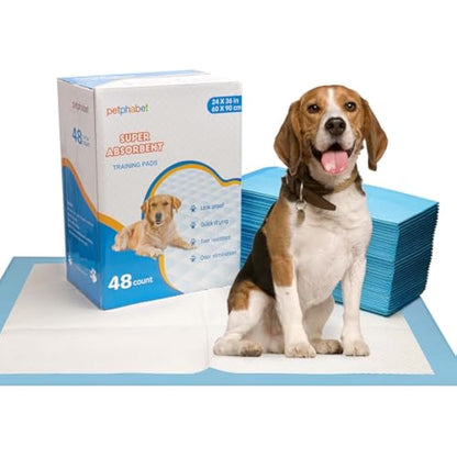 petphabet large puppy pads 60x90cm super absorbent XXL dog training pads pet Puppy Pads pee pads 48 counts (24 * 36 Inches)