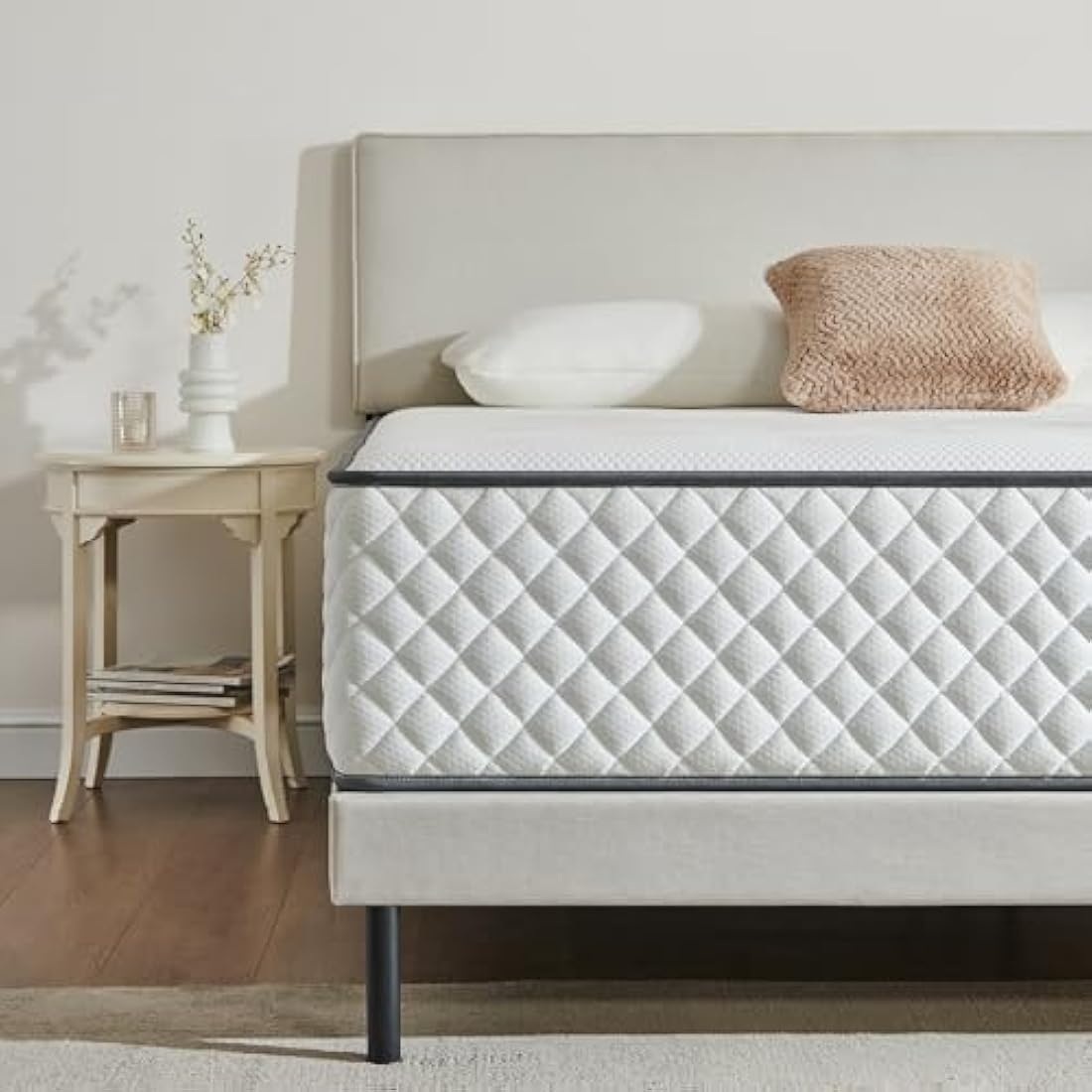 Sleremind Small Double Mattress | 7-Zone Hybrid Pocket Spring Medium-Firm Bed Mattress | Pressure Relief Technology & Cooling Gel Memory Foam(120×190×25cm)