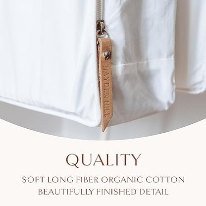Hayden Hill Luxury Organic Cotton Garment Storage Bag - Short 40 Inch - Breathable Clothes Storage For Short Dresses, Suits and Coats - Dress Protector Bags - Certified Carbon Neutral