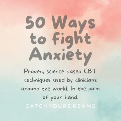 Catchyourdreams Cats Against Anxiety Cards - 50 Cards For Self Esteem and Stress, Affirmations for Anxiety Emotions Oracle Tarot Self Therapy