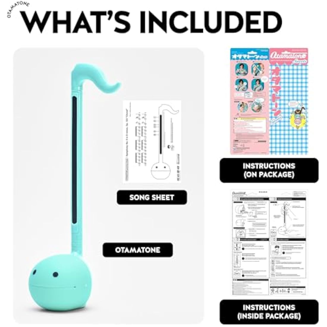 Otamatone Regular Mint Japanese Electronic Musical Instrument, Portable Touch Sensitive Digital Music Instruments Synthesizer, Fun Kids Teens Adults Birthday Christmas Toy Song Game Stuff