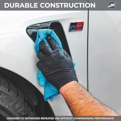 The Rag Company - Ultra Rip N' Rag XL Premium Reusable Pearl-Weave Microfiber Towels for Coatings, Glass, Detailing, Home, RV and More - 50 Count - Quality 70/30 Blend - 280gsm 16" x 16" - Ultra Blue