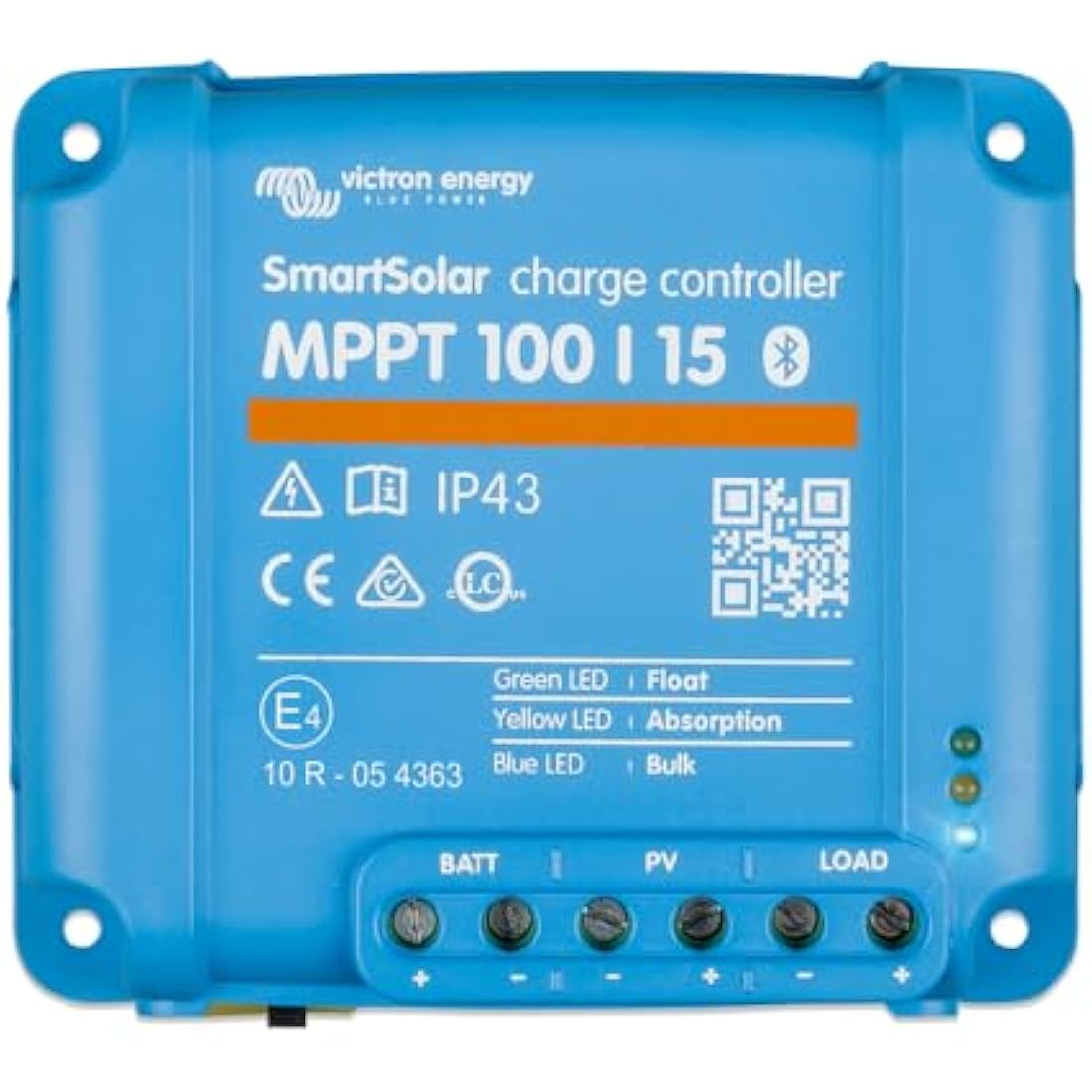 Victron Energy SmartSolar MPPT Solar Charge Controller (Bluetooth) - MPPT Charge Controller for Solar Panels - 100V 15 amp 12/24-Volt