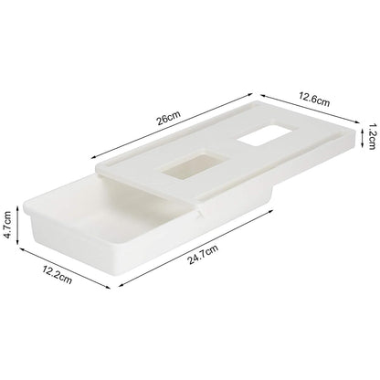 ZONADAH Hidden Under Table Desk Drawer 26x12.6x4.7cm Under Desk Drawer Self-adhesive Table Storage Tray Drawer for Office School Home Kitchen