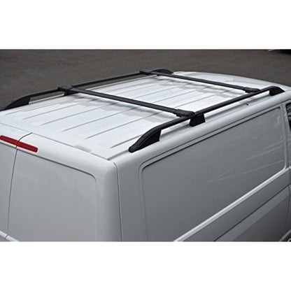 ALVM Parts & Accessories Black Aluminium Cross Bars for Roof Rack Suitable For Transit Custom (2012+), 75kg Load Capacity