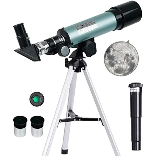 Mijiao Telescope for Kids, Astronomical Telescope Zoom 90X HD Outdoor Monocular Space Telescopes Portable Refractor Spotting Scope With Tripod, Telescope for Adults, Kids and Beginner