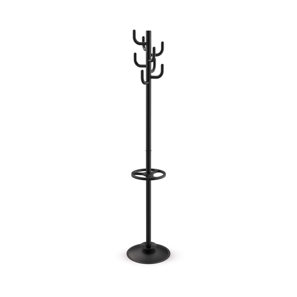MAUL MAULpolaris Coat Rack 36.5 x 36.5 x 177 cm Coat Stand with Umbrella Holder and 8 Hooks Hallway Coat Rack for Office, Reception Area
