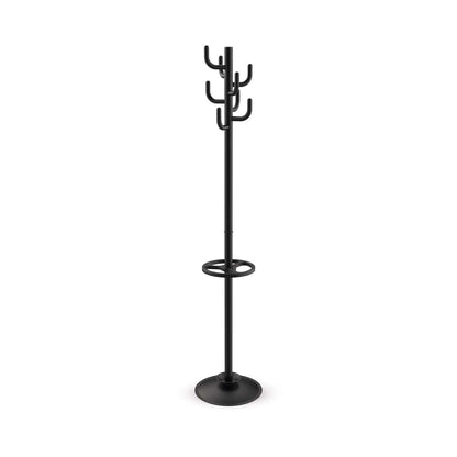 MAUL MAULpolaris Coat Rack 36.5 x 36.5 x 177 cm Coat Stand with Umbrella Holder and 8 Hooks Hallway Coat Rack for Office, Reception Area