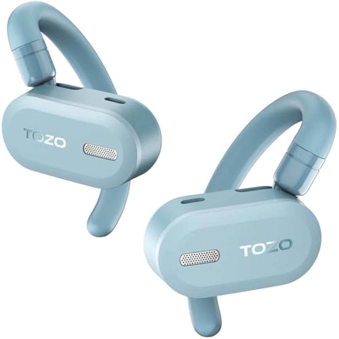 TOZO O2 True Open Ear Wireless Headphones Lightweight with Multi-Angle Adjustment, Bluetooth 5.3 Earbuds with Dual-Axis Design for Long-Lasting Comfort, Crystal-Clear Calls for Driving, Blue