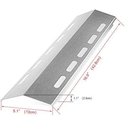 GFTIME 43 x 13cm Universal Heat Plates Replacement Parts for Ducane 5 Burner, Nexgrill, Stainless Steel Flame Tamer spare parts, Heat Shield, 5 Pack