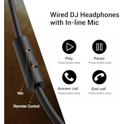 OneOdio Wired Over Ear Headphones Hi-Fi Sound & Bass Boosted headphone with 50mm Neodymium Drivers and 1/4 to 3.5mm Audio Jack for Studio DJ AMP Recording Monitoring Phones Laptop (Red)